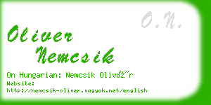 oliver nemcsik business card